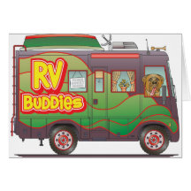 Remorque de campeur d'amis de rv rv carte de vœux