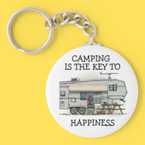 Remorque mignonne de voyage de campeur de cinquièm porte-clés