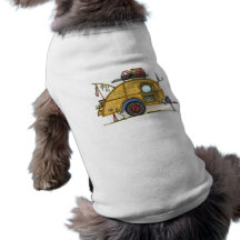 Remorque vintage mignonne de voyage de campeur de  vêtement pour chien