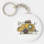 Remorque vintage mignonne de voyage de campeur de  porte-clef