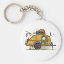 Remorque vintage mignonne de voyage de campeur de  porte-clef