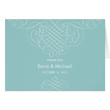 Remous calligraphiques épousant le carte de remerc