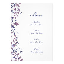 Remous de pourpre, bleus et de blanc de menu de ma faire-parts