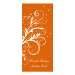 Remous élégant floral blanc orange de programme de cartes doubles customisables