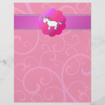 Remous mignons de rose de licorne prospectus avec motif