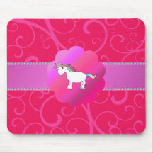 Remous mignons de rose de licorne tapis de souris