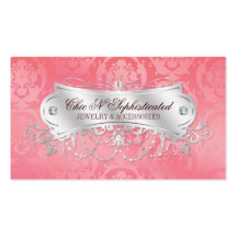 Remous rose élégant de damassé cartes de visite professionnelles