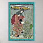 Removing snow from ones clogs by Isoda, Koryusai Poster