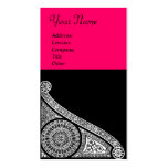 RENAISSANCE Black and White pink fuchsia Business Card