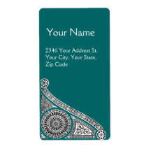 RENAISSANCE Blue green Personalised Shipping Labels