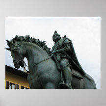 Renaissance Equestrian Statue of horse and soldier Poster