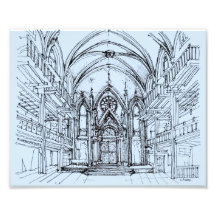 Renaissance gothic Orensanz drawing in blue Art Photo