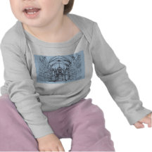 Renaissance gothic Orensanz drawing in blue Tshirt