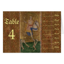 Renaissance Knight and Lady Wedding Seating Chart Greeting Cards
