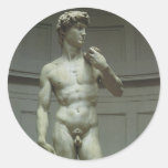 Renaissance Marble Statue of David by Michelangelo Round Sticker