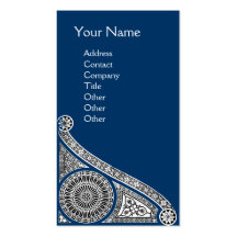 RENAISSANCE MONOGRAM 1 blue Business Cards