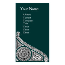 RENAISSANCE Monogram 1 green Business Card Templates