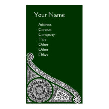 RENAISSANCE Monogram 1 green Business Card Templates