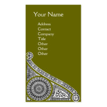 RENAISSANCE Monogram 1 green Business Card Templates