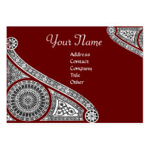 RENAISSANCE MONOGRAM 2 red Business Cards
