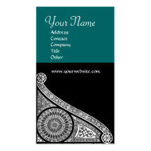 RENAISSANCE MONOGRAM 3 blue green Business Cards