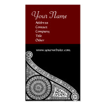 RENAISSANCE MONOGRAM 3 red brown Business Card Templates