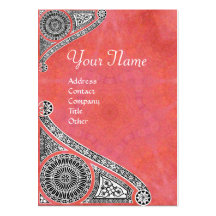 RENAISSANCE MONOGRAM 4 antique red pink Business Card Template