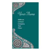 RENAISSANCE MONOGRAM 4 blue green Business Card