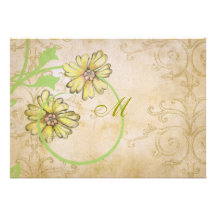 Renaissance Scrolling Field Flowers and Vines II I Invitation