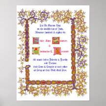 Renaissance Wedding Certificate Posters