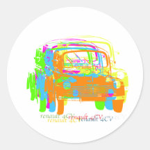 Renault 4CV Round Sticker