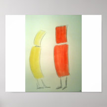 Rencontre Jaune-Orange Plakate