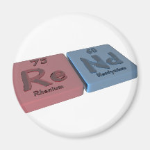 Rend as Re Rhenium and Nd Neodymium Fridge Magnets