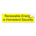Renewable Energy is Homeland Security bumper stickers