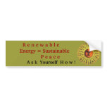 renewable energy sustainable peace bumper stickers