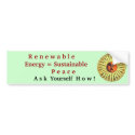 renewable energy sustainable peace bumper stickers