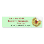 renewable energy sustainable peace bumper stickers