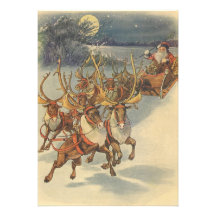 Renne du père noël fournissant le réveillon de Noë Faire-parts