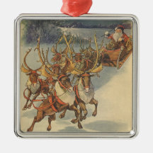 Renne du père noël fournissant le réveillon de Noë Décoration De Noël