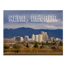 Reno Nevada Downtown Skyline Postcard
