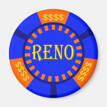RENO POKER CHIP FRIDGE MAGNETS