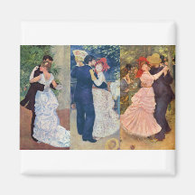 Renoir - Dance in the City, Country, and Bougival Fridge Magnet