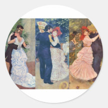 Renoir - Dance in the City, Country, and Bougival Round Sticker