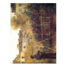 Renoir, Pierre-Auguste Monet beim Malen in seinem Postcard