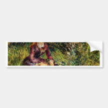 Renoir Woman With Dog By Pierre-Auguste Renoir (Be Bumper Sticker