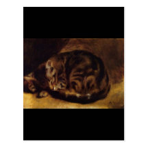 Renoir's A Sleeping Cat Postcard