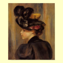 Renoir's A Young Woman Wearing a Black Hat posters