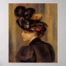Renoir's A Young Woman Wearing a Black Hat Posters