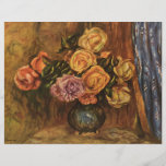 Renoir's Roses in Front of a Blue Curtain (1908) Flyer Design