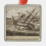 Repairing of Captain Cooks ship Christmas Tree Ornament